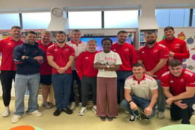 Gloriame Mbongo Essomdo from Ennis was delighted to meet her Munster rugby heroes when the team visited