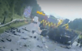 A still from a social media video of the aftermath of the N18 collision