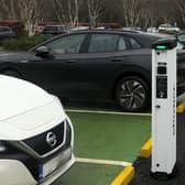 File photo of EV chargers