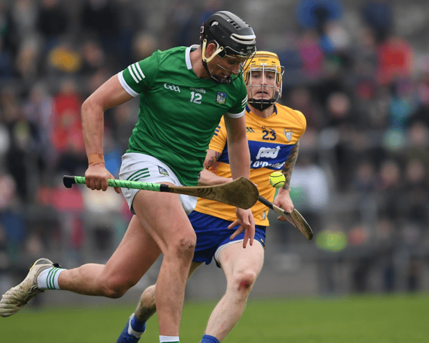 Gearoid Hegarty in action against Aaron Fitzgerald I PICTURE: Sportsfile