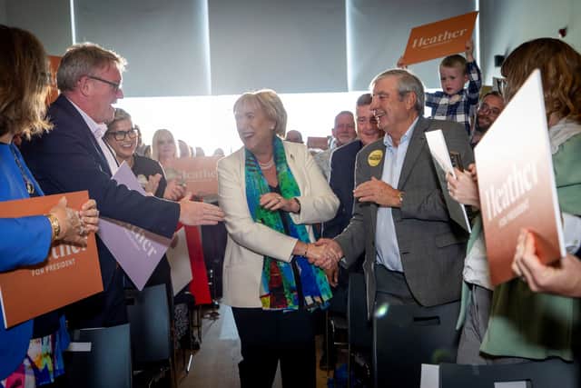 Speaking at a press conference, Ms Humphreys paid tribute to outgoing President Michael D Higgins for speaking out about the situation in the Middle East “for the people of Ireland”.