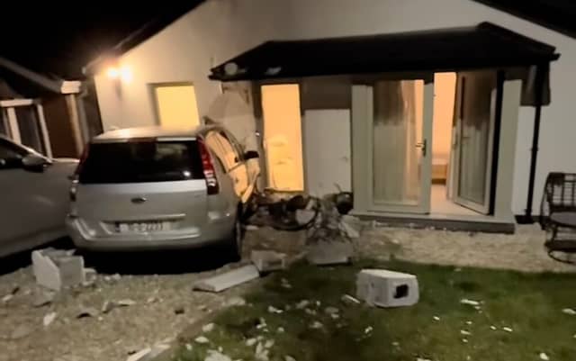 Significant damage was done to the property but thankfully the well-known designer and the driver of the car were left without injuries