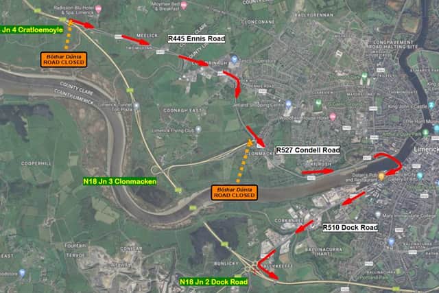 Southbound diversion route