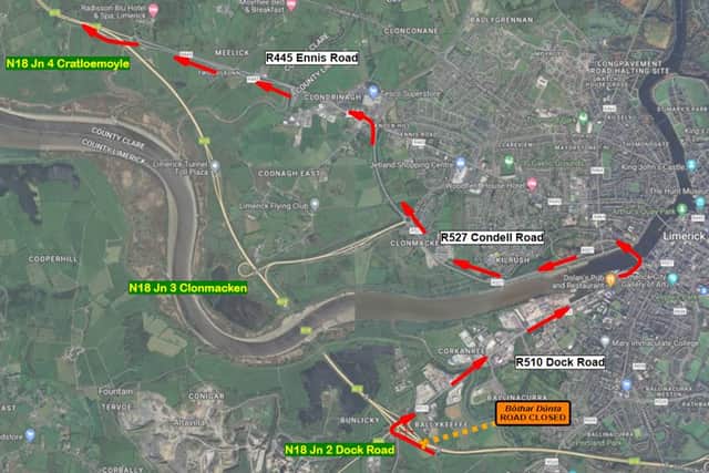 Northbound diversion route