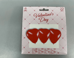 The '8PK Heart Balloons V Day' as they are described pose a chemical risk due to excessive levels of N-nitrosamines and N-nitrosatable substances. This means children can or may be exposed through skin contact or mouthing the balloons which can harm their health.