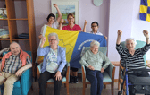 In Regina House Community Nursing Unit, Kilrush, residents and staff gathered together to watch Clare matches during the Munster Senior Hurling Championship