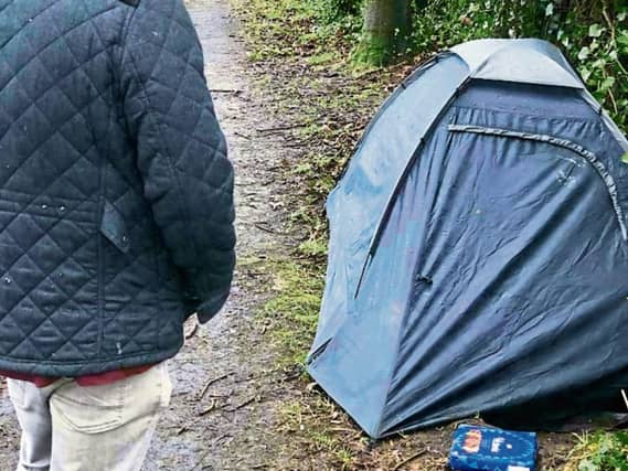 One of the tents off Condell Road
