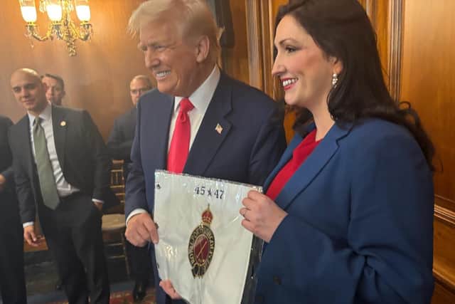“I met with the deputy First Minister Emma Little-Pengelly who was with me at the lunch on Capitol Hill, met with President Trump.