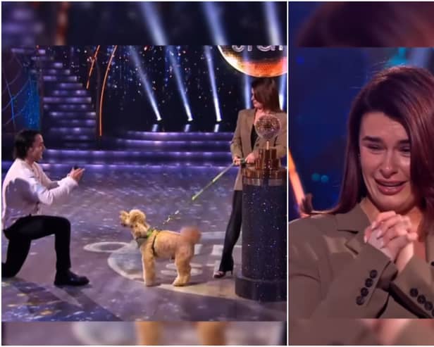 WATCH: Moment Jake Carter proposes to Karen Byrne on RTE Dancing With The Stars set