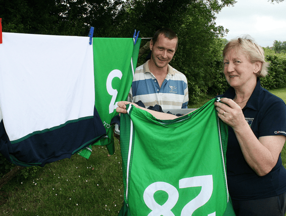 The late Esther Ryan with Donie Ryan, one of her three sons to play hurling for Limerick, along with TJ and David