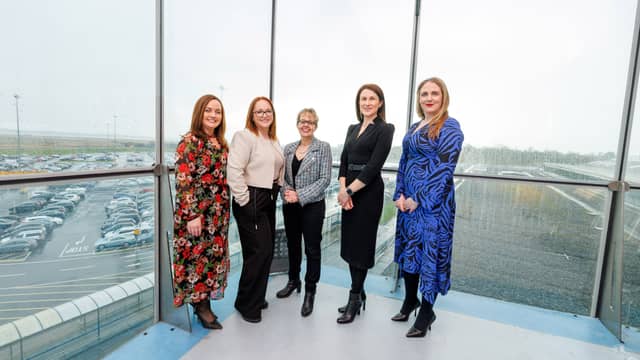 Pictured last year: Rita Meehan, J&C AERO; Donna Marie O’Neill, Airborne Capital; Lynne Embleton CEO Aer Lingus; Mary Considine CEO Shannon Airport Group & Caroline Moore, Specialist Aviation Ireland