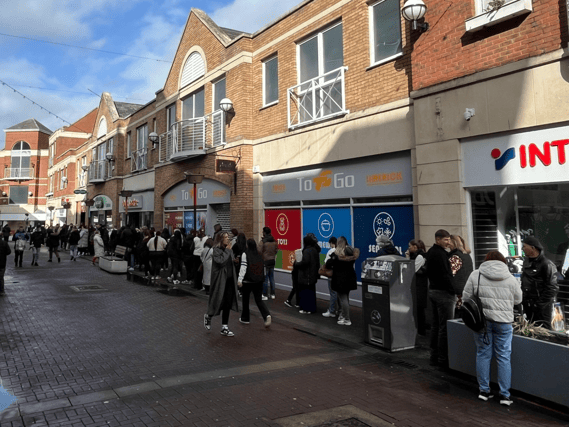Mary Immaculate College lecturer, historian and Limerick Leader columnist Paul O'Brien took a photo of the queue while in the city this Sunday