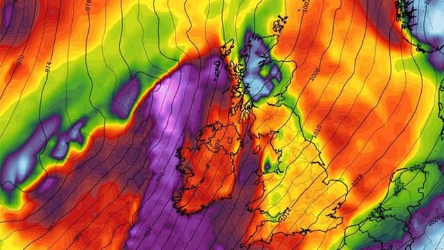 A number of low pressure weather systems have formed over the Atlantic Ocean | PICTURE: WX CHARTS