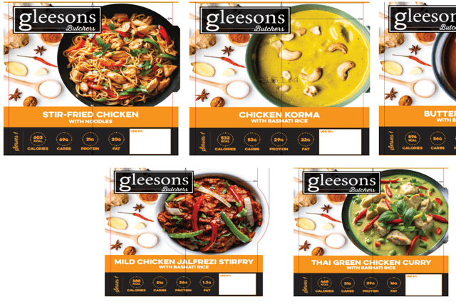 The recall applies to all batches and best-before dates of Gleesons Butchers Stir-Fried Chicken with Noodles, Gleesons Butchers Chicken Korma with Basmati Rice, Gleesons Butchers Butter Chicken with Basmati Rice, Gleesons Butchers Mild Chicken Jalfrezi Stirfry with Basmati Rice, and Gleesons Butchers Thai Green Chicken Curry with Basmati Rice.