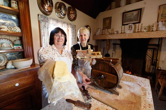 Pictured: Visitors can witness authentic demonstrations of Saint Brigid's Cross weaving and traditional butter making by skilled Bean an Tís'.