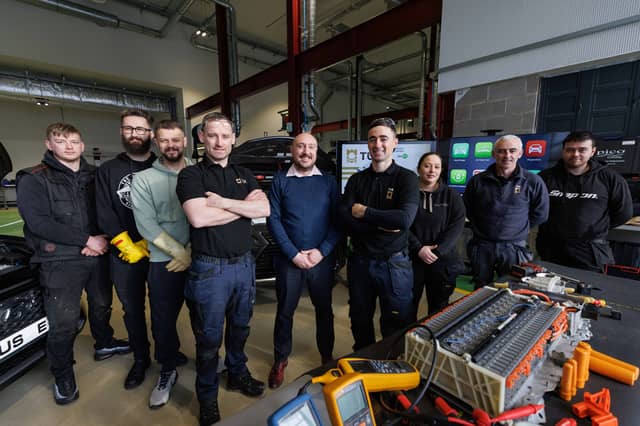 TUS lecturers, Darragh Donnelly and Sean Conway, with Alan Kelly, Shannon Chamber Skillnet, and students. Picture: Eamon Ward.