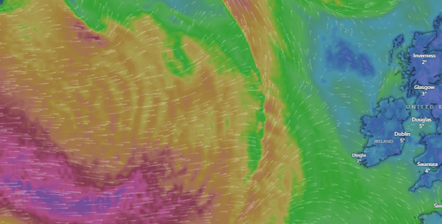 Widespread disruption to public and other services is to be anticipated. Image: Windy.com.