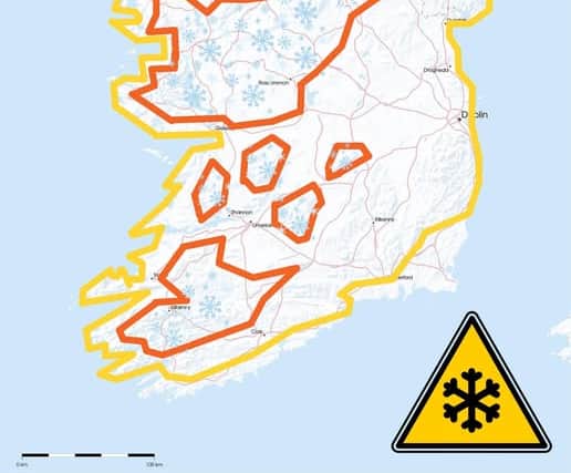 "In the areas covered in the orange warning snowfall totals of between 5-7cm are possible in some of the worst impacted areas away from coasts, with most areas across the country at risk of between 2-3cm with some areas perhaps higher than this. Further disruption is likely as a consequence of this moderate snowfall event and we urge drivers in the Status Orange areas to only make necessary journeys and to check road conditions before heading out this evening. You can see Cathal's detailed map below:
