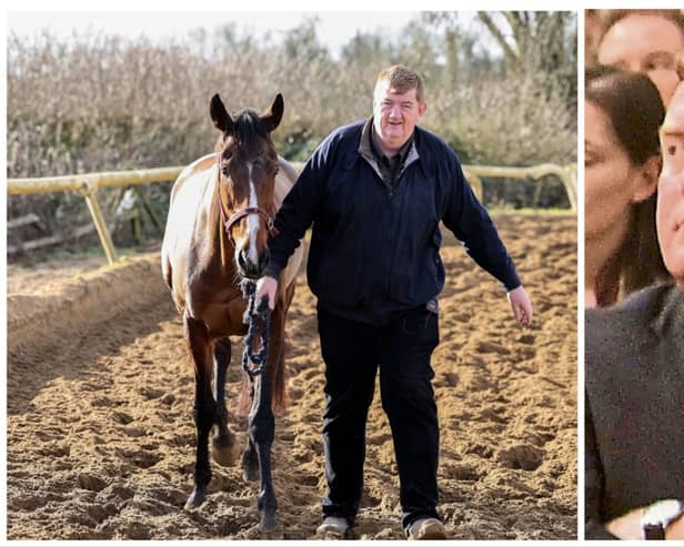 Fr Paddy (right) tipped Hewick trained by 'Shark' Hanlon
