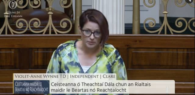 Violet-Anne Wynne speaking in the Dáil last Wednesday