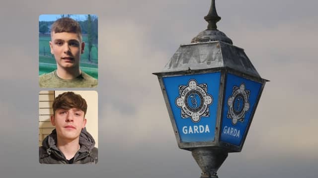Gardai are seeking help in locating Jake Hafford (top) and Alex Alex Byrne-Kenna (bottom)