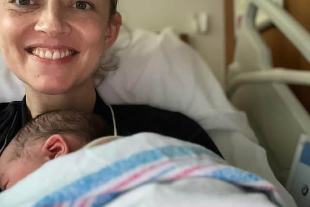 The Cork South-West candidate posted a picture of her cradling her daughter on Instagram with the caption: “She’s here.”