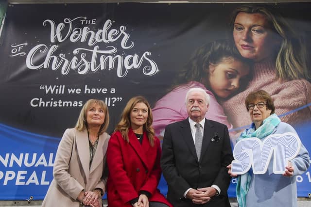Pictured at the launch of the appeal were Doireann Garrihy, Marty Whelan and Mary Kennedy with SVP National President Rose McGowan.Photo Chris Bellew / Fennell Photography