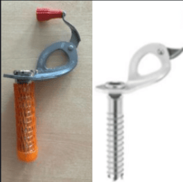 Other common names for the product (pictured below) include ice anchor and ice piton.