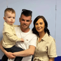 The late  Barry Breslin with his fiancée Melissa and son Tommy