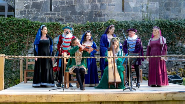 The Bunratty Entertainers performing at Craggaunowen. Photo Paul Corey.