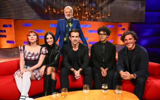 Lady Gaga, Demi Moore, Colin Farrell, Richard Ayoade, Jack Savoretti and host Graham Norton (Matt Crossick/PA)