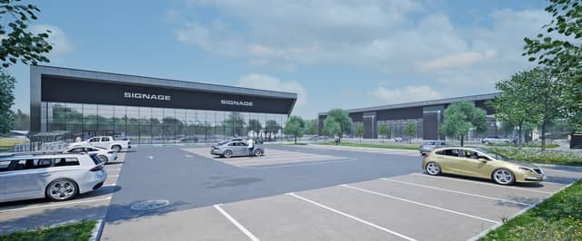 Artists impression of the two new buildings planned for the Shannon Airport Business Park