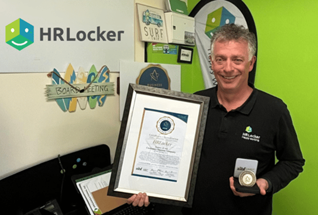 Adam Coleman, CEO, celebrating win for HRLocker