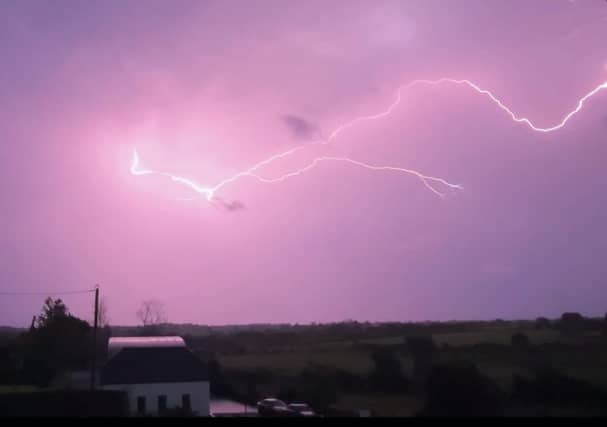 Lightning over county Limerick on Sunday night| PICTURE: X user Irish Red