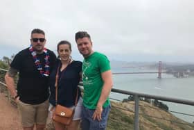 Maura with the 2 Johnnies in San Francisco. CREDIT: Maura Fay's Instagram