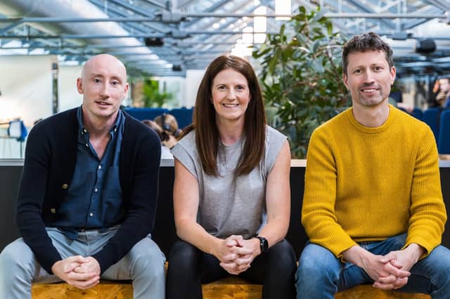 Conor Wade, Caragh O’Shea and Micheál O’Sé, co-founders of Tourmata