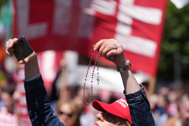 The rallies took place amid an ongoing political row over stalled recommendations of an independent review of Ireland’s abortion laws.