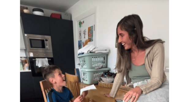 Laurie Flanagan and thrilled son, Charlie I PICTURE: TikTok