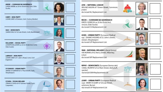 SAMPLE BALLOT PAPERS - NOT REAL | Courtesy of www.electoralcommission.ie
