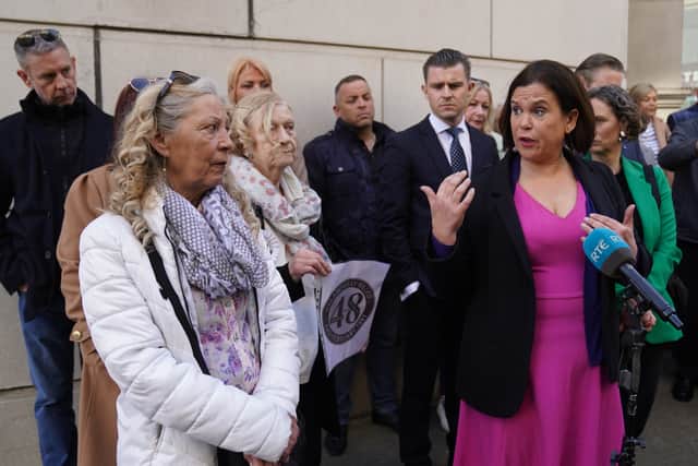 The families also met Sinn Fein leader Mary Lou McDonald earlier in the day.