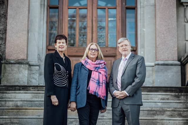 Dr Patricia Kieran, IICS, former President Mary McAleese and Professor Eugene Wall, president of MIC | PIC: Brian Arthur