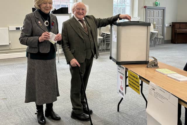 It is the first time Mr Higgins has been seen in public since he was discharged from hospital on Thursday.