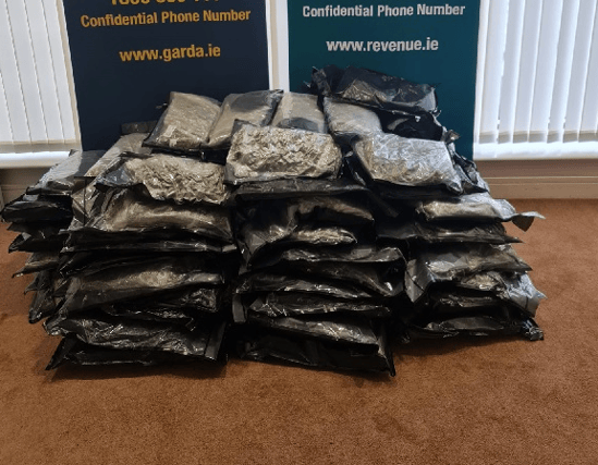 Approximately 55kgs of herbal cannabis with an estimated value of €1.1 million was seized