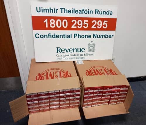 The cigarettes, branded ‘L &amp; M’, have a retail value of €20,000 and represent a potential loss to the Exchequer of over €16,000.