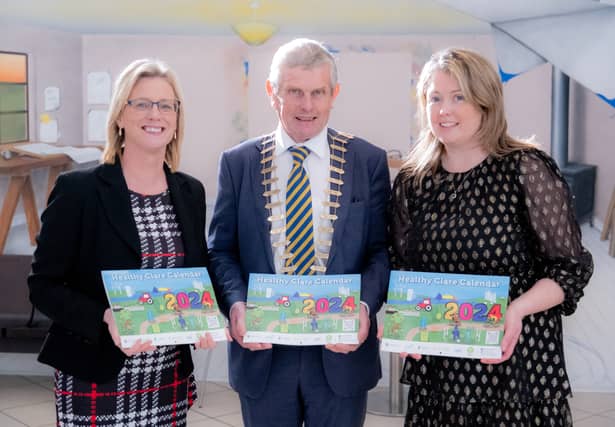 Bernadette Haugh, Senior Executive Officer, Rural and Community Development, Cathaoirleach Cllr Joe Cooney,and Dena McGrath, Healthy Clare Coordinator, Clare County Council | PICTURE: Paul Corey