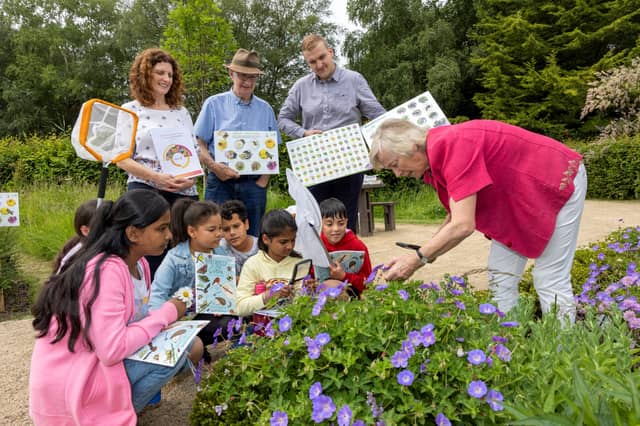 Students visiting the Shannon Airport Group Biodiversity Garden on the Shannon Campus