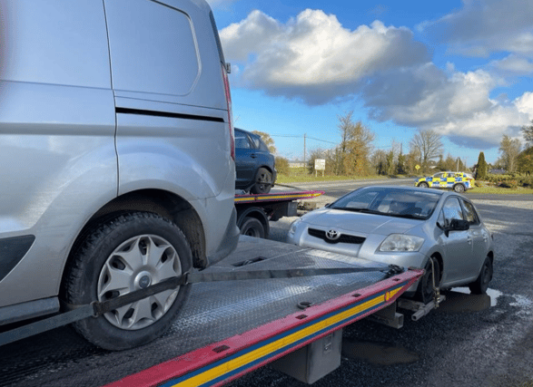 The three vehicles that were seized at a multi agency checkpoint
