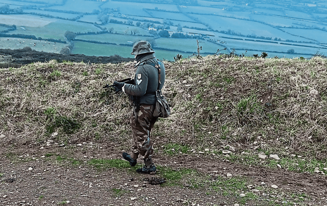 One of the group of men dressed in military gear on Knockfierna