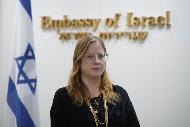 Reporters were told that the footage depicted the killing and dead bodies of 138 people, which the embassy said was less than 10% of the total killed on October 7.