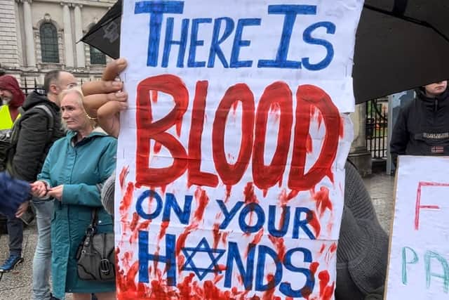 “The decades-long imprisonment by apartheid Israel of three million civilians in Gaza, the ongoing theft of Palestinian lands, the destruction of homes, the kidnapping and imprisonment without trial or legal support of hundreds of Palestinian children every single year.